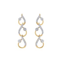 Paisley Design Drop Diamond Earrings