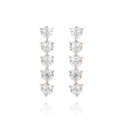 Striking 18Kt Rose Gold Diamond Statement Earrings