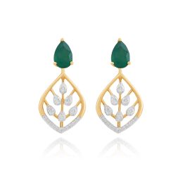 Green Leaf Diamond Earrings