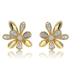Floral Glow 14Kt Yellow Gold Stud Earrings