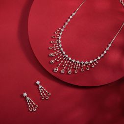 Floral Miracle Plate Diamond Necklace Set