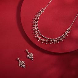 Geometric Design Rose Gold Jewellery Set