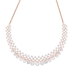 Crisscross Necklace in Rose Gold
