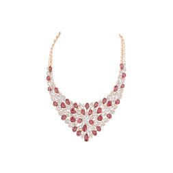 Elegance 18Kt Rose Gold Diamond Necklace