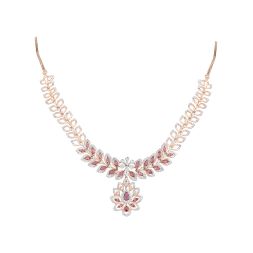 Refined Elegance 18Kt Rose Gold Diamond Necklace