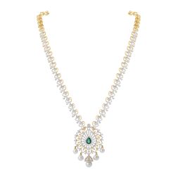 Stylish 18Kt Yellow Gold Diamond Haram Necklace