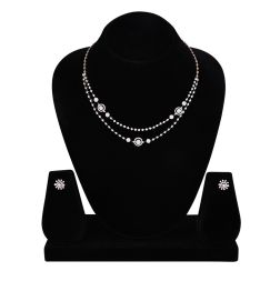 Elegant Circle Diamond Necklace Set