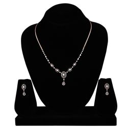 Diamond Oval Drop Necklace Set