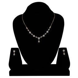 Floral Drop Diamond Necklace Set