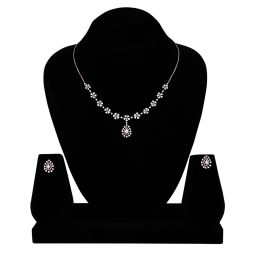 Floral Charm Diamond Necklace Set