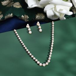 Glimmering Diamond Necklace Set