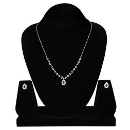 Classic Green Onyx & Diamond Necklace Set