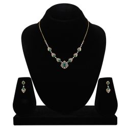 Green Onyx Diamond Necklace Set