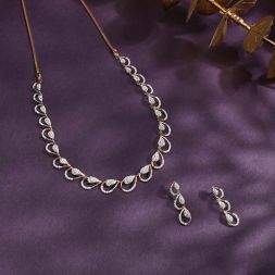 Ethereal Leaf Diamond Necklace Set