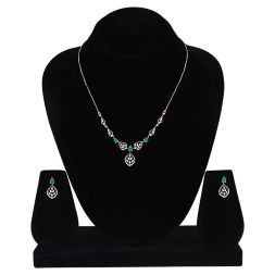 Green Leaf Diamond Necklace Set