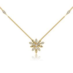 Graceful Floral 9Kt Yellow Gold Necklace