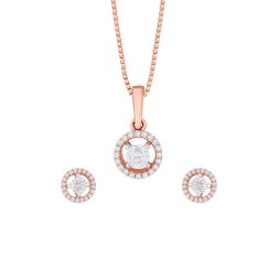 Whimsical Diamond Crown Star Earrings and Pendant Set