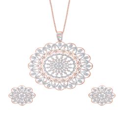 Blooming Shine Diamond Pendant Set