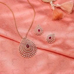 Ethnic Style Diamond Pendant Set
