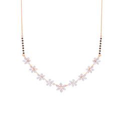 Floral Diamond and Rose Gold Mangalsutra