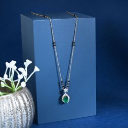 Green Diamond Teardrop Mangalsutra