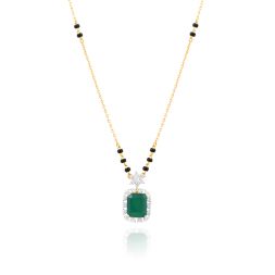 Green Pendant Delicate Diamond Mangalsutra
