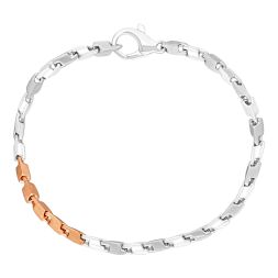 Dual Toned Platinum Men's Bracelet