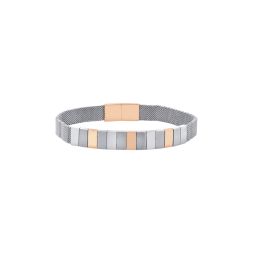 Distinctive Platinum and Rose Gold Men's Bracelet
