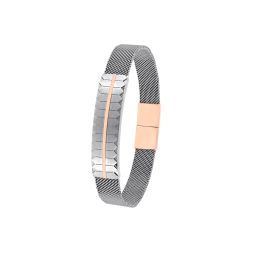 Casual Platinum and Rose Gold Men's Bracelet