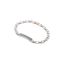 Splendid Platinum and Rose Gold Men's Bracelet