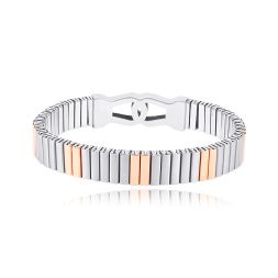Textured Lock Platinum Bracelet