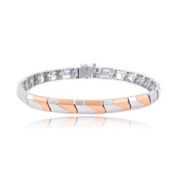 Stylish Textured Platinum Bracelet