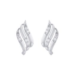 Vibrant Swirl Design Diamond Studs