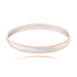 Textured Platinum and Rose Gold Kada