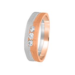 Three Diamond Dual Toned Platinum Men's Ring