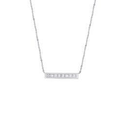 Shimmery Bar Design Platinum Necklace