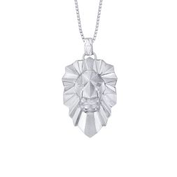 Attractive Platinum Lion Pendant For Men