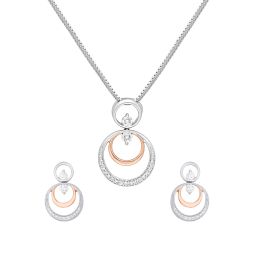 Circle Of Love Platinum Diamond Pendant Set
