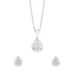 Drop Design Diamond Platinum Set