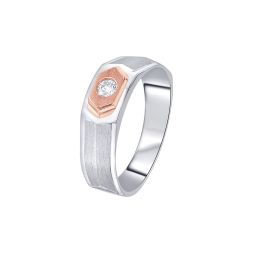 Classy Platinum and Diamond Men's Finger Band