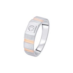 Distinctive Platinum Men's Diamond Finger Band