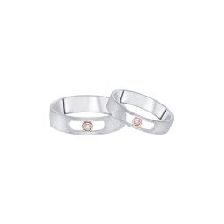 Glossy Single Diamond Couple Bands