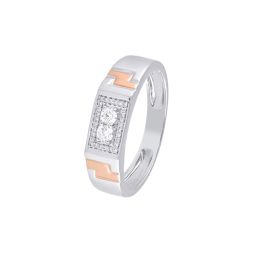 Luxurious Diamond Rose Gold and Platinum Men's Finger Band