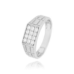Sophisticated Diamond and Platinum Finger Band For Men