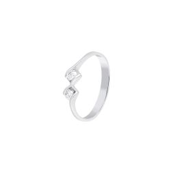Dazzling 2-diamond and Platinum Finger Ring