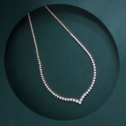 Whispering Rose Gold String Necklace in 18KT