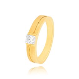 18KT Yellow Gold Single Stone Mens Ring