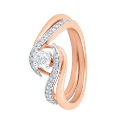 Eye-Catching 18KT Rose Gold Single Stone Women Ring