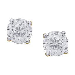 Sparkling Diamond and Yellow Gold Studs