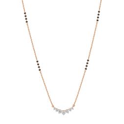 Tradition Inspired Diamond and Rose Gold Crown Star Mangalsutra